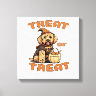 Lienzo Disfraz de perro de Halloween Labradoodle �Truco o