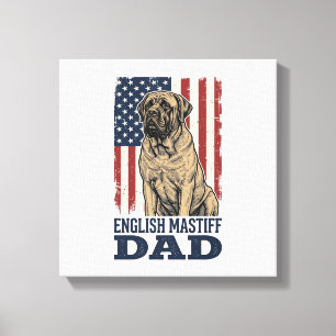 Lienzo Disfraz de perro vintage patriótico de papá Mastín