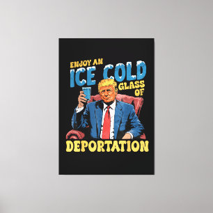 Lienzo Disfruta un vaso helado de deportación
