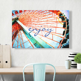 Lienzo Disfrutar Script Carnival Ferris Wheel Photo Bold