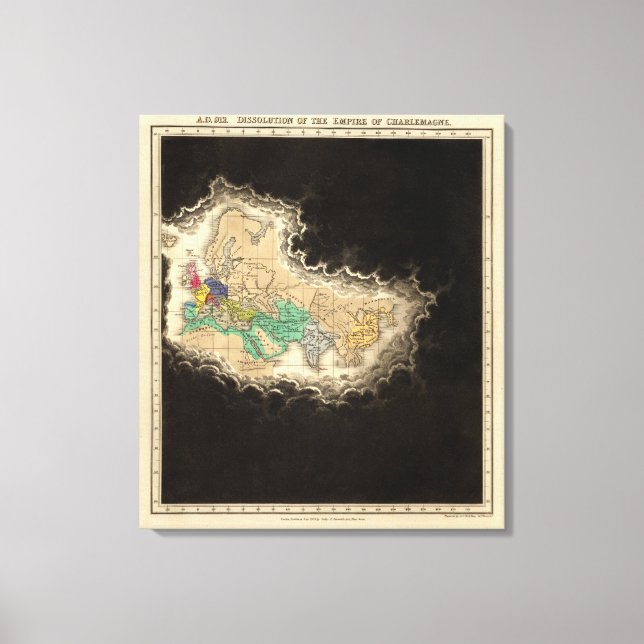 Lienzo Disolución del Imperio de Carlomagno 912 AD (Anverso)