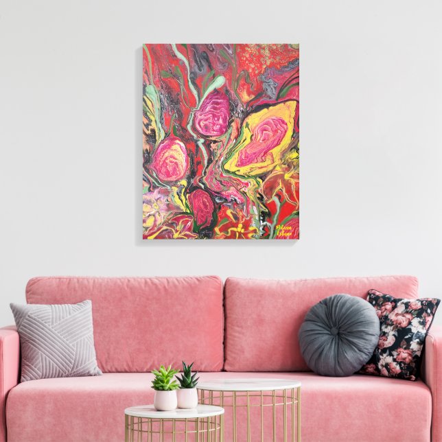 Lienzo Disposición de las flores abstractas (Insitu (Sala de estar))