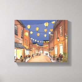 Lienzo Distrito de North End Italiano | Acuarela de las M