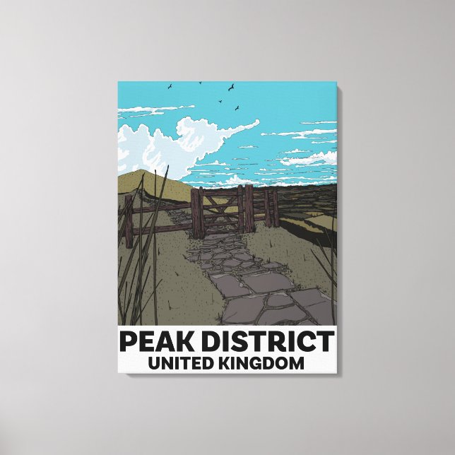 Lienzo Distrito de Peak Reino Unido (Anverso)