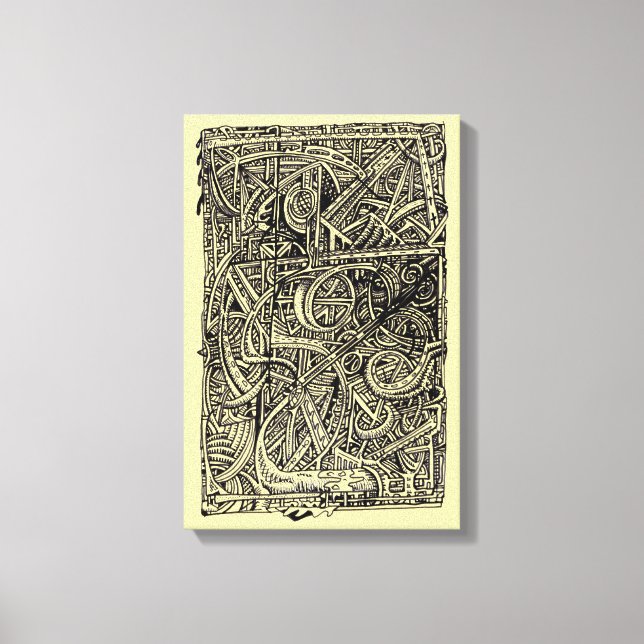 Lienzo Disyunción, dibujo a tinta (Anverso)