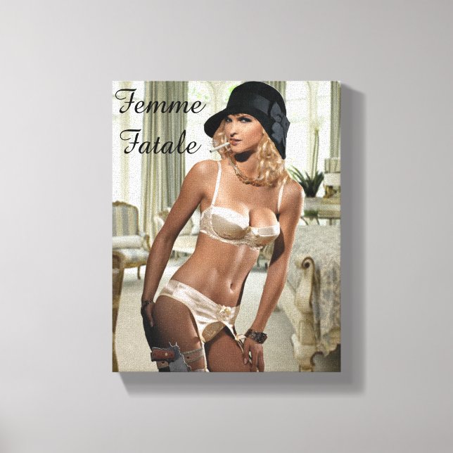 Lienzo Diva femenina de 1920 - Fumar y armas (Anverso)