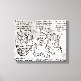 Lienzo Diversas escenas que ilustran un salmo