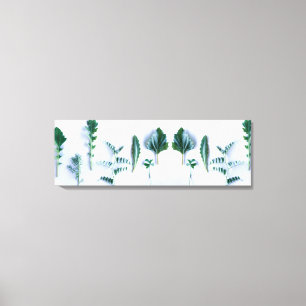 Lienzo Diversas formas de hojas verdes Las plantas se sie