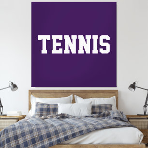 Lienzo Diversión Deportiva Negrita Texto TENIS Morado Bla