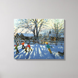 Lienzo Diversión en la nieve Tideswell Derbyshire
