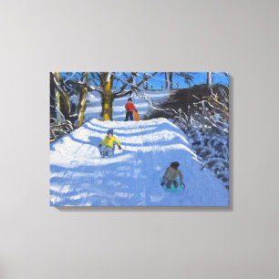 Lienzo Diversión en la nieve Wash Green Derbyshire 2014