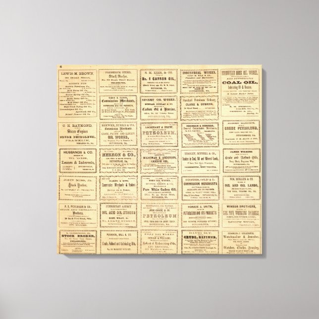 Lienzo Diversos anuncios de petróleo (Anverso)