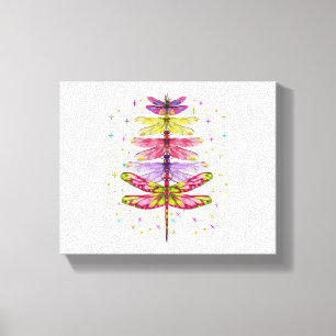 Lienzo Divertido árbol de navidad de la libélula