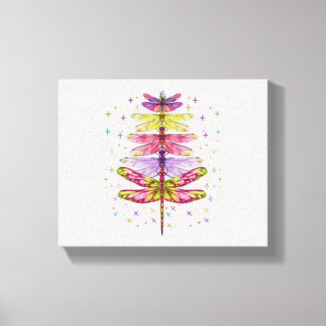 Lienzo Divertido árbol de navidad de la libélula (Anverso)