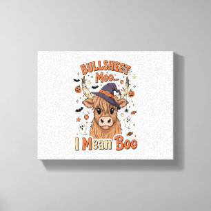 Lienzo Divertido folleto de la vaca de Halloween quiero d