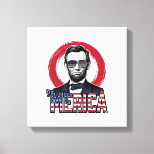 Lienzo Divertido Merica Patriótico Presidente Vintage Vec