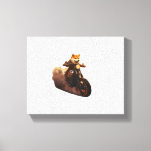 Lienzo Divertido , Shiba Inu, Motocicleta, Perro, Marione