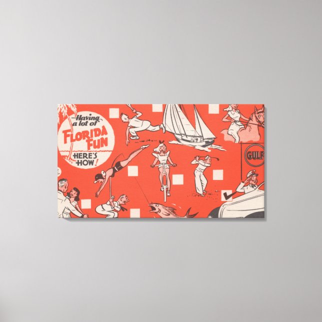Lienzo Divertirse en la publicidad petrolera del Golfo de (Anverso)