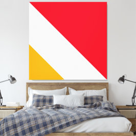 Lienzo Diviértete Franjas Inclinadas Rojas Blancas Amaril