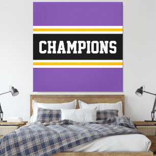 Lienzo Diviértete Rayas de Campeones Naranja Negro Blanco