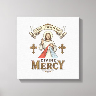 Lienzo Divina Misericordia Jesús Grabado Antiguo Camiseta