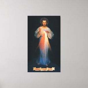 Lienzo Divina misericordia, San Faustina, Jesús, confío