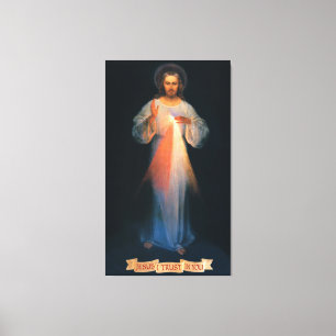 Lienzo Divine Mercy, St. Faustina, Jesus I Trust in You