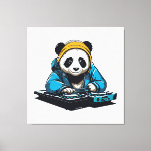 Lienzo DJ Kawaii Panda