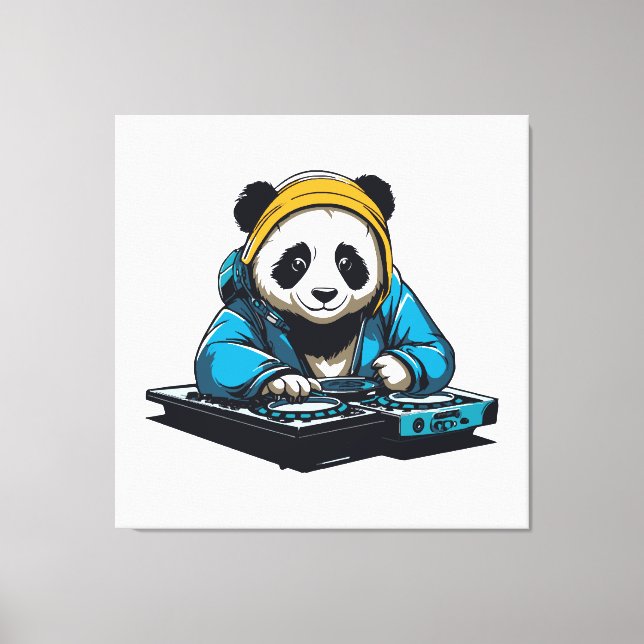 Lienzo DJ Kawaii Panda (Anverso)