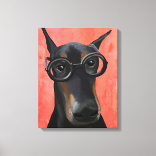 Lienzo Doberman con vidrio