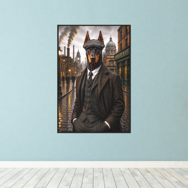 Lienzo Doberman gángster (Insitu (piso de madera))