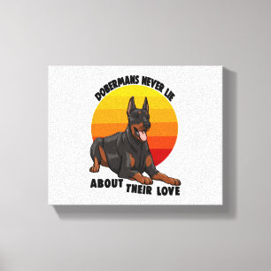 Lienzo Doberman nunca miente sobre su amor