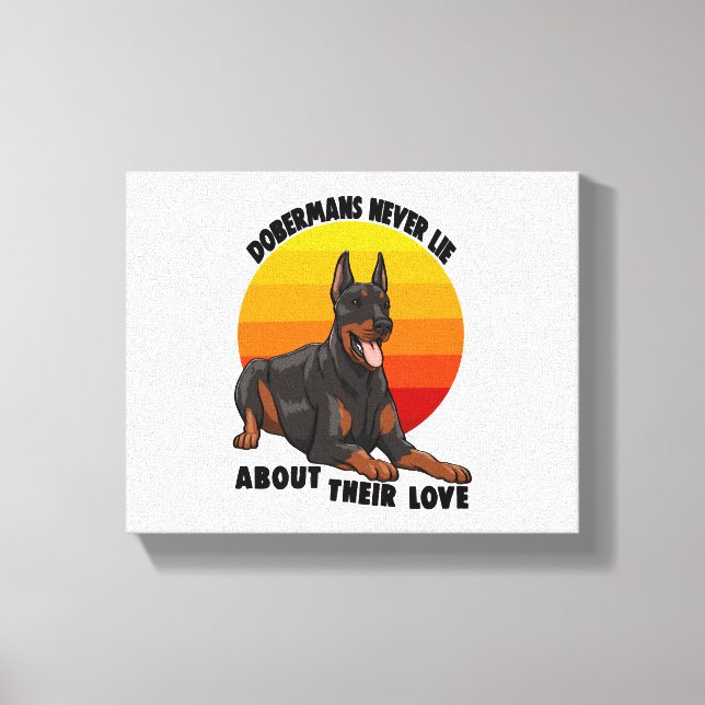 Lienzo Doberman nunca miente sobre su amor (Anverso)
