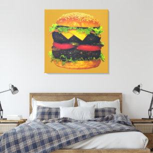 Lienzo Doble Hamburguesa Deluxe con Queso