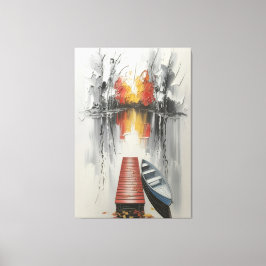 Lienzo Dockside de reflexión otoñal