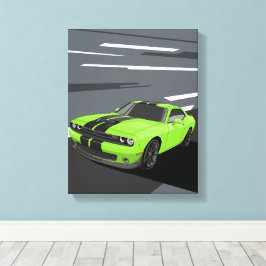 Lienzo Dodge Challenger Verde