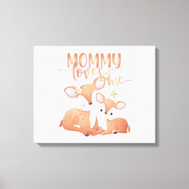 Lienzo Doe Deer y Fawn Mamá me ama (Anverso)