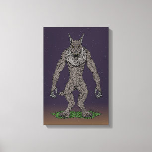 Lienzo Dogman Cryptid o Werewolf