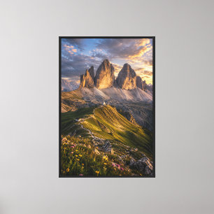 Lienzo Dolomitas Cinematográficas Italia Amanecer Dorado