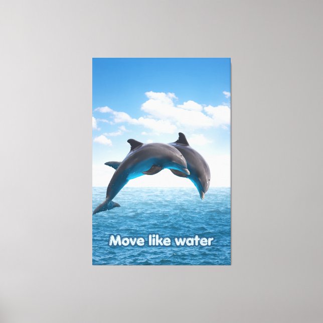 Lienzo Dolphin Jump Ocean Wall Art Summer Splash Poster (Anverso)