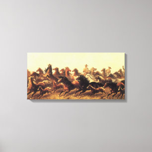 Lienzo Domando caballos salvajes por James Walker