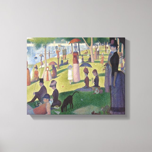 Lienzo Domingo en La Grande Jatte por Georges Seurat (Anverso)