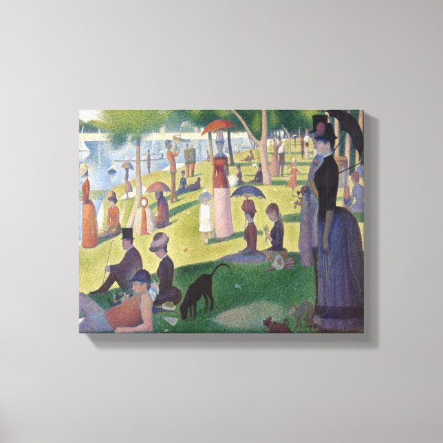 Lienzo Domingo en La Grande Jatte por Georges Seurat (Anverso)