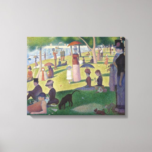 Lienzo Domingo en la pintura de La Grande Jatte Seurat (Anverso)