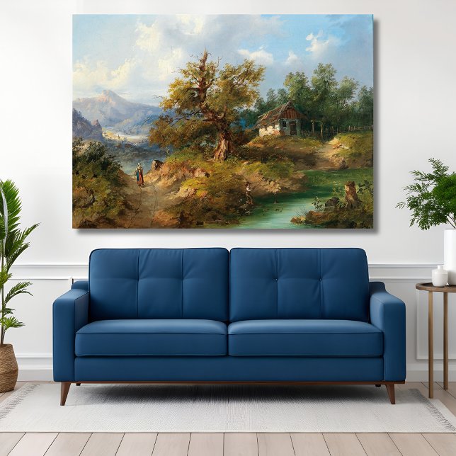 Lienzo Dominik Schufried Un Paisaje Montañoso con... (Subido por el creador)