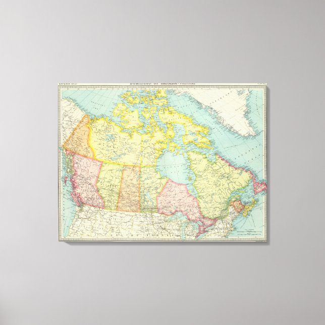 Lienzo Dominión de Canadá político (Anverso)