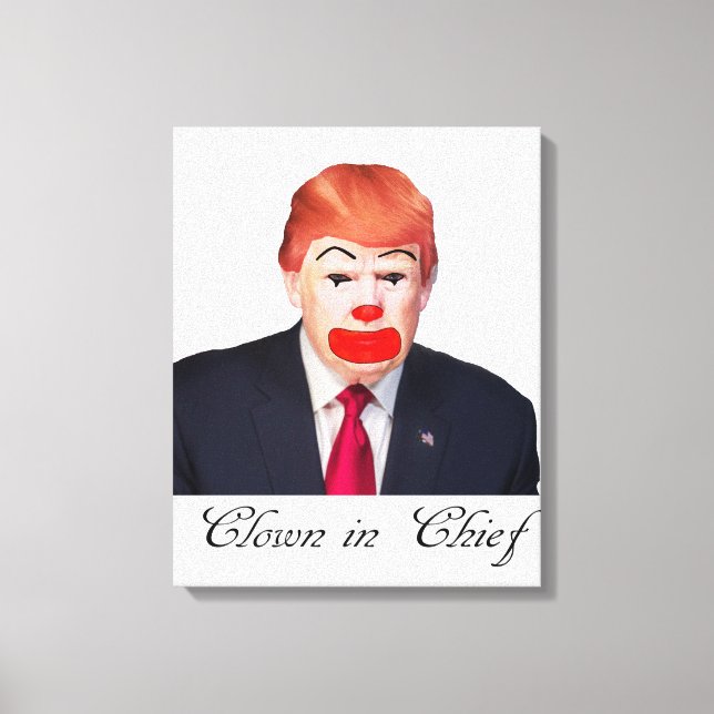 Lienzo Donald Trump - Payaso en jefe (Anverso)