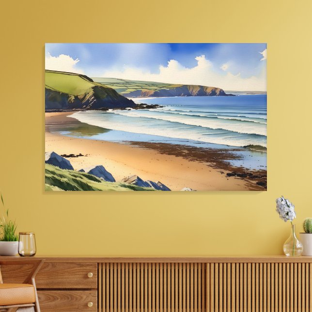 Lienzo "Donde el cielo se encuentra con la arena tranquil (Insitu (Sala de estar))