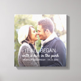 Lienzo Donde todo empezó foto de parejas personalizadas