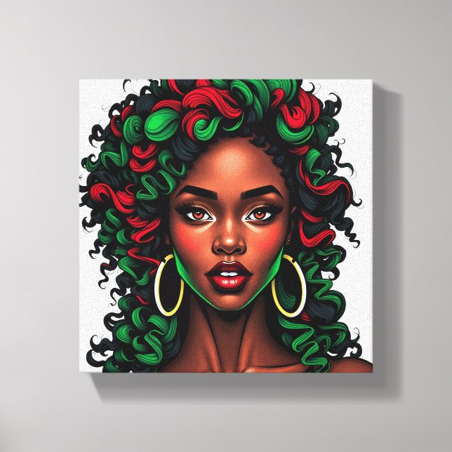 Lienzo Don't touch my beautiful black hair melanin sista (Anverso)